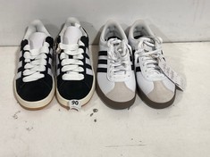 2 X ASSORTED ADIDAS TRAINERS TO INCLUDE VL COURT BASE WHITE/BLACK SIZE 6