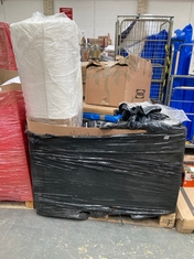 PALLET OF ASSORTED ITEMS TO INCLUDE RUSSELL HOBBS 16" PEDESTAL FAN WHITE RHPPF1621 (KERBSIDE PALLET DELIVERY)