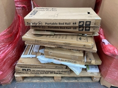 PALLET OF ASSORTED SAFETY GATES TO INCLUDE SAFETY 1ST PORTABLE BED RAIL (KERBSIDE PALLET DELIVERY)