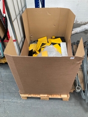 PALLET OF ASSORTED ITEMS TO INCLUDE YELLOW REFLECTIVE ORALITE DEADSIZE WITH GB BADGE 88877323R (KERBSIDE PALLET DELIVERY)