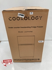 COOKOLOGY 87L BLACK FREESTANDING UNDER COUNTER FRIDGE FREEZER UCFF87BK - RRP £149