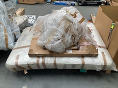 PALLET OF ASSORTED HOUSEHOLD TO INCLUDE DOUBLE MATTRESS APPROX130 X 190 CM DOUBLE (KERBSIDE PALLET DELIVERY)