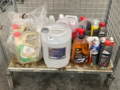 QTY OF ASSORTED LIQUIDS TO INCLUDE MEDUIARS GOLD CLASS CAR WASH 1.89L (COLLECTION ONLY)