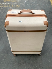 IT LUGGAGE LARGE HARD SHELL SUITCASE - CREAM AND BROWN