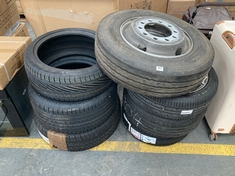 7 X ASSORTED CAR ALLOY WHEELS & TYRES TO INCLUDE UNIROYAL RAINSPORT 5 PERFORMANCE TYRE