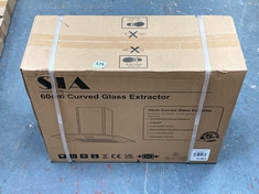 SIA 60CM CURVED GLASS EXTRACTOR - MODEL NO.: CGH60BL