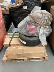 PALLET OF ASSORTED ITEMS TO INCLUDE BRIDGESTONE TURANZA T005 CAR TYRE (KERBSIDE PALLET DELIVERY)