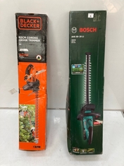 BLACK + DECKER 600W 60CM CORDED HEDGE TRIMMER BEHTS501 TO INCLUDE BOSCH AHS 50-20 LI CORDLESS HEDGE CUTTER