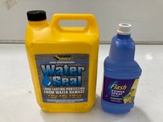 10 X EVER BUILD HIGH PERFORMANCE WATER SEAL 5 LITRES TO INCLUDE FLASH POWERMOP LIQUID REFILLS 4X1.25L (COLLECTION ONLY)