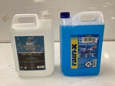 CAGE OF 9 X CARAVAN KING QUARTZ CLEANER TOUGH DIRT REMOVER 5L TO INCLUDE 1 X ALL SEASONS RAINX CONCENTRATED SCREEN WASH 5L (COLLECTION ONLY) (CAGE NOT INCLUDED)