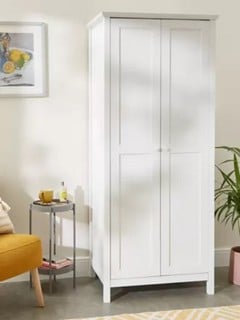 JOHN LEWIS WILTON PART ASSEMBLED 2 DOOR WARDROBE WHITE (003315729) & WILTON 2 DRAWER BEDSIDE TABLE NATURAL (003321786) TOTAL RRP £485