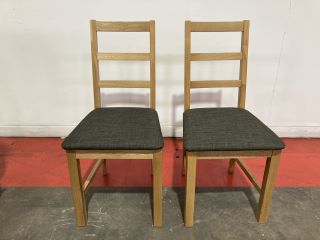 2X SOLID OAK LADDERBACK CHAIRS