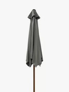 JOHN LEWIS PARASOL 2.7M WOOD FOIL GREY, TO ALSO INCLUDE 4 X GRANITE 30KG PARASOL BASE (003315087) TOTAL RRP £320