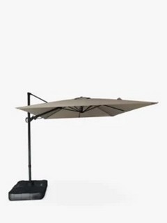 JOHN LEWIS FREESTANDING PARASOL & BASE, 3M, GREY (003322544) RRP £187