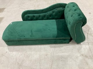 RIGHT HAND CHAISE LOUNGE FAUX SUEDE GREEN