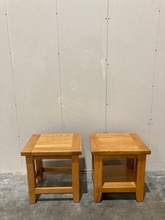 2X SMALL WOODEN COFFEE TABLES