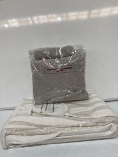 A QTY OF THE WHITE COMPANY ITEMS TO INCLUDE TEDDY CUSHION COVER GREY MEDIUM SQUARE TOTAL RRP £255