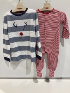 A QTY OF THE WHITE COMPANY ITEMS TO INCLUDE ORGANIC COTTON RED STRIPE JINGLES SLEEPSUIT 9-12MTH RED STRIPE TOTAL RRP £108