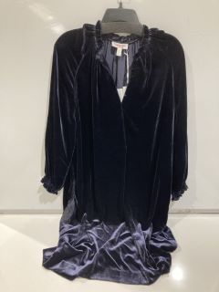 THE WHITE COMPANY SILK VELVET POP OVER DRESS - MIDNIGHT - SIZE 18 - RRP £159