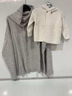 A QTY OF THE WHITE COMPANY ITEMS TO INCLUDE COTTON CASHMERE RIB DETAIL SWEATER - PALE GREY - XL - TOTAL RRP £176