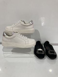 A QTY OF THE WHITE COMPANY ITEMS TO INCLUDE LEATHER FLATFORM SPARKLE TRAINERS 37 WHITE TOTAL RRP £190