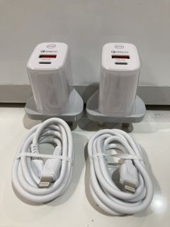 10 X PD20W QUICK CHARGING PLUGS WITH STANDARD USB & USB-C OUTPUTS