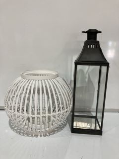 A QTY OF THE WHITE COMPANY ITEMS TO INCLUDE ROUND BAMBOO LAMP LANTERN WHITE MEDIUM TOTAL RRP £130