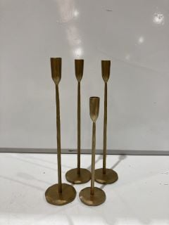 QTY OF ASSORTED NKUKU MBATA BRASS CANDLESTICK - ANTIQUE BRASS MEDIUM TOTAL RRP £180