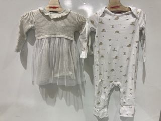 A QTY OF THE WHITE COMPANY ITEMS TO INCLUDE FRILL COLLAR KNIT & TULLE DRESS - GREY - 3-6 MONTHS - TOTAL RRP £176