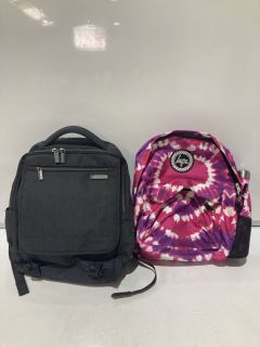 QTY OF ASSORTED BAGS TO INCLUDE HYPE KIDS TIE-DIE HEART BACKPACK WITH BOTTLE BUNDLE