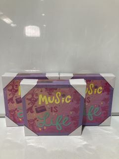 BOX OF ASSORTED GOODS TO INCLUDE MUSIC IS LIFE CANVAS