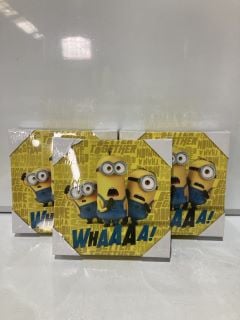 BOX OF ASSORTED GOODS TO INCLUDE DESPICABLE ME MINIONS CANVAS