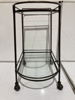 A QTY OF THE WHITE COMPANY ITEMS TO INCLUDE GLASS TABLE WITH WHEELS BLACK CLEAR TOTAL RRP £149