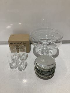 A QTY OF THE WHITE COMPANY ITEMS TO INCLUDE GLASS CAKE STAND TOTAL RRP £50