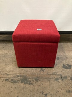 HALLOWOOD FURNITURE FABRIC FOOTSTOOL RED RRP £51.99