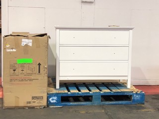 JOHN LEWIS WILTON 3 DRAWER CHEST IN WHITE RRP £259 (003314098)