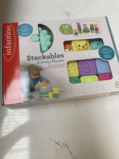 1 X BOX OF BABY INCLUDING INFANTINO STACKABLES ACTIVITY PLAY SET