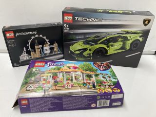 QTY OF ASSORTED LEGO ITEMS TO INCLUDE LEGO LAMBORGHINI HURACAN TECNICA