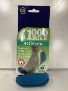 1 X BOX OF ASSORTED ITEMS INCLUDING 1000 MILES ACTIVE OTR SOCKS