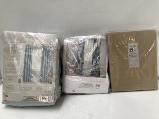 QTY OF ITEMS TO INCLUDE JOHN LEWIS PENCIL PLEAT CURTAINS FAUX SILK GOLD WIDTH 228CM X DROP 182CM