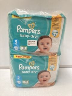 1 X PAMPERS BABY-DRY 152 NAPPIES SIZ 5