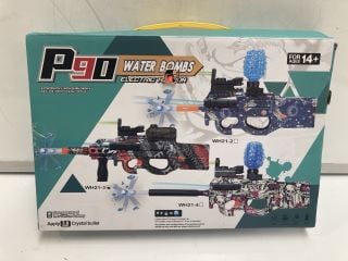 QTY OF ASSORTED ITEMS TO INCLUDE P90 WATER BOMBS ELECTRIC TOY GUN