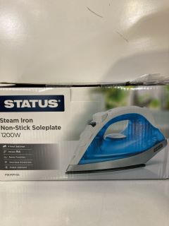 QTY OF STATUS STEAM IRON NON-STICK SOLEPLATE 1200W