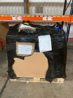 PALLET OF ITEMS TO INCLUDE CURTAIN POLE ADAPTER, CURTAIN BUCKLE CLIP, BRAKE CALIPER REPAIR KIT & LOCK RING