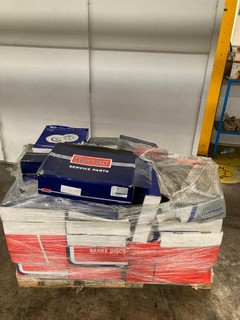 PALLET OF ITEMS TO INCLUDE BORG & BECK BRAKE DISC, EUROBOOT BOOT KIT, BERLT CLUTCHMASTER CYLINDERS & MITSUBISHI CLUTCH KIT