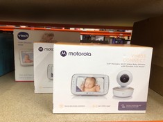 QUANTITY OF ITEMS TO INCLUDE MOTOROLA NURSERY VM 855 CONNECTED WIFI VIDEO BABY MONITOR - WITH MOTOROLA NURSERY APP AND 5-INCH PARENT UNIT - NIGHT VISION, TEMPERATURE AND TWO-WAY TALK: LOCATION - A RA