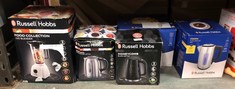 QUANTITY OF ITEMS TO INCLUDE RUSSELL HOBBS HONEYCOMB ELECTRIC 1.7L CORDLESS KETTLE (FAST BOIL 3KW, BLACK PREMIUM PLASTIC, MATT & HIGH GLOSS FINISH, REMOVABLE WASHABLE ANTI-SCALE FILTER, PUSH BUTTON L