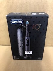 ORAL-B IO SERIES 9 LUXE EDITION ELECTRIC TOOTHBRUSH, 7 CLEANING MODES, DENTAL CARE, COLOUR DISPLAY, CHARGING TRAVEL CASE & BEAUTY BAG, BLACK ONYX.: LOCATION - B RACK