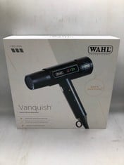 WAHL VANQUISH DRYER, LIGHTWEIGHT, LED DISPLAY, QUIET, PROFESSIONAL 3 ATTACHMENTS, POWERFUL, COOL DRYING, 3 SPEED-SETTINGS, AUTO-CLEAN, EVEN DRYING, QUICK DRY.: LOCATION - A RACK