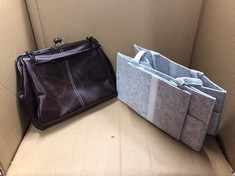 QUANTITY OF BAGS TO INCLUDE LADIES BROWN HANDBAG: LOCATION - B RACK